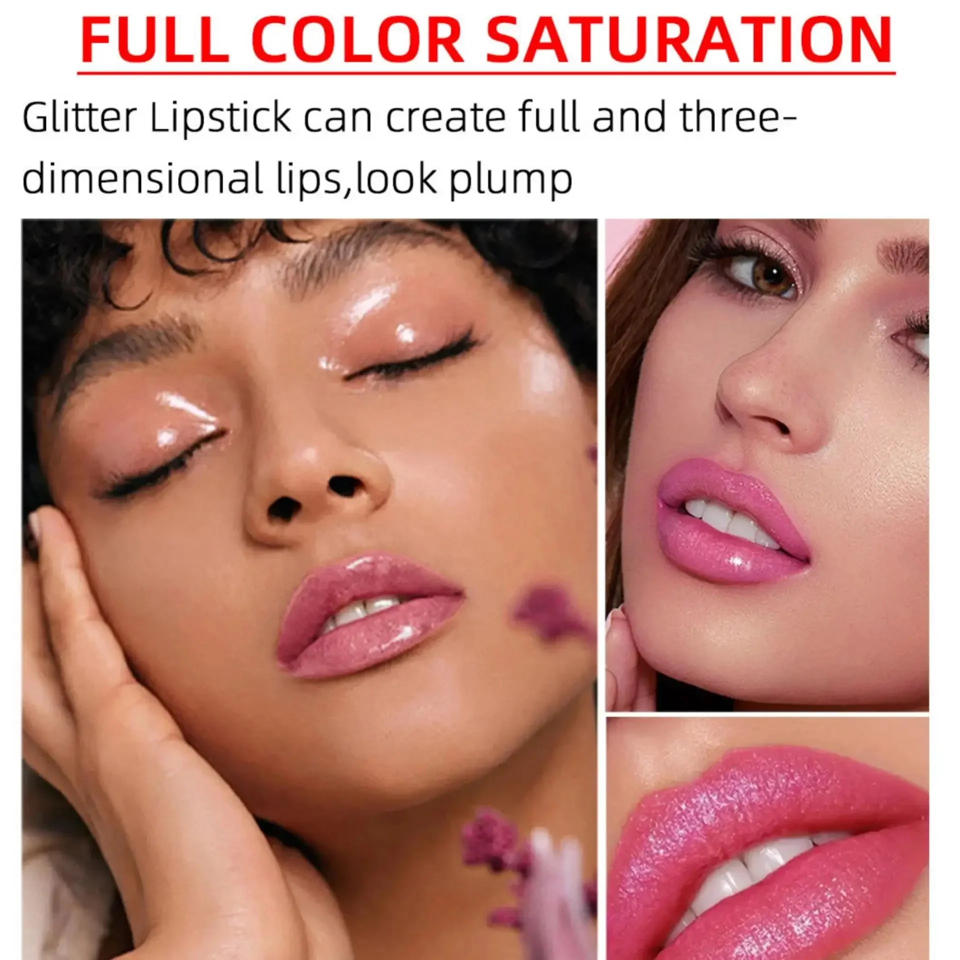 ダイヤモンドリップグロス パール光沢 グリッター メタリックシャイン 6色 ぷっくりリップスティック 防水 長持ちリップメイク