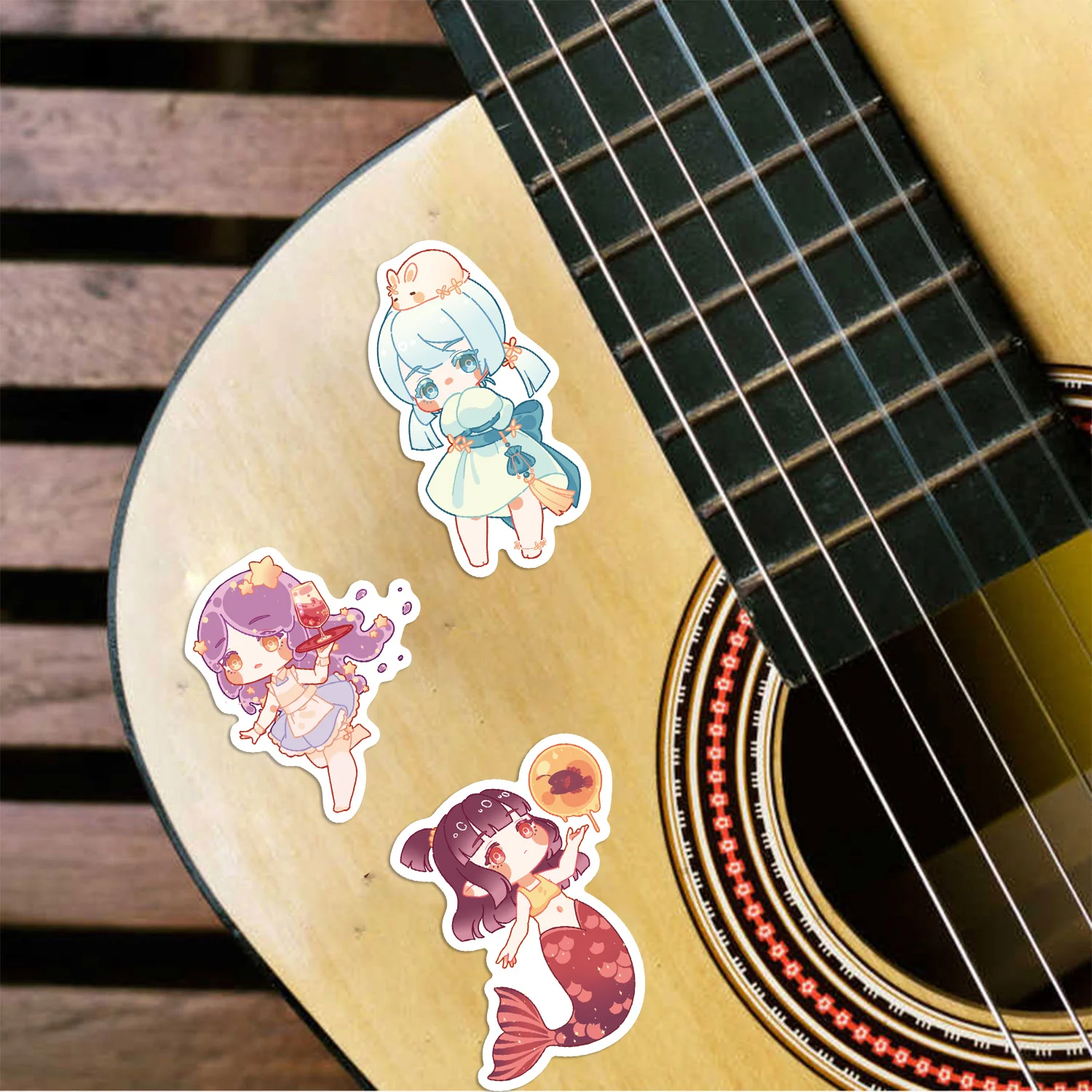 40PCS Cute Little Mermaid Cartoon Doodle Stickers Waterproof Decorative Luggage Guitar Cup Scrapbook Decal Kids Gift Toys