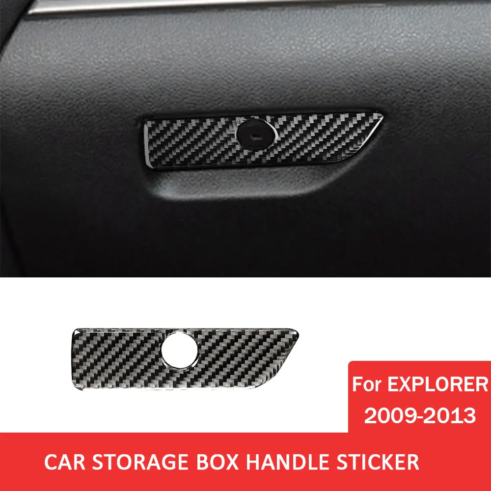 

for Ford Explorer 2009-2013 Car Storage Box Handle Decorative Sticker Carbon Fiber Decal Auto Interior Accessories