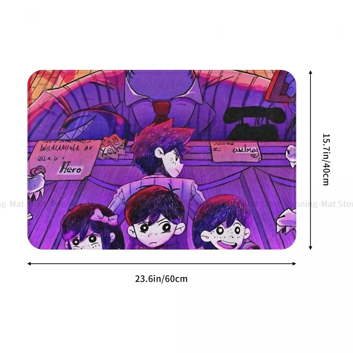 Omori Game Non-slip Doormat Monster Bath Bedroom Mat Prayer Carpet Indoor Pattern Decor