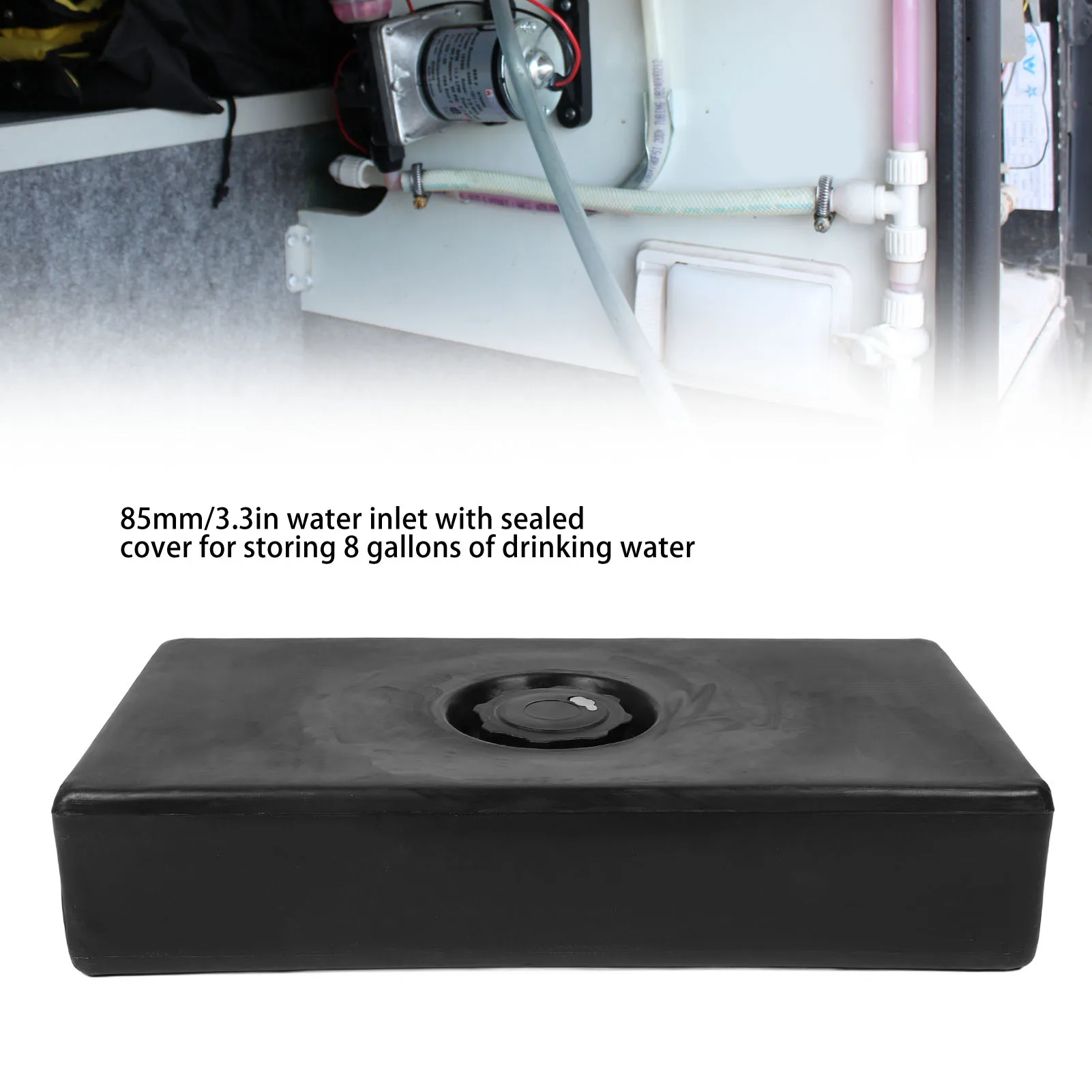 

RV Fresh Water Holding Resistance 26 X 13.4 X 5.5in 85mm Inlet Water Container for Boats for Trailers