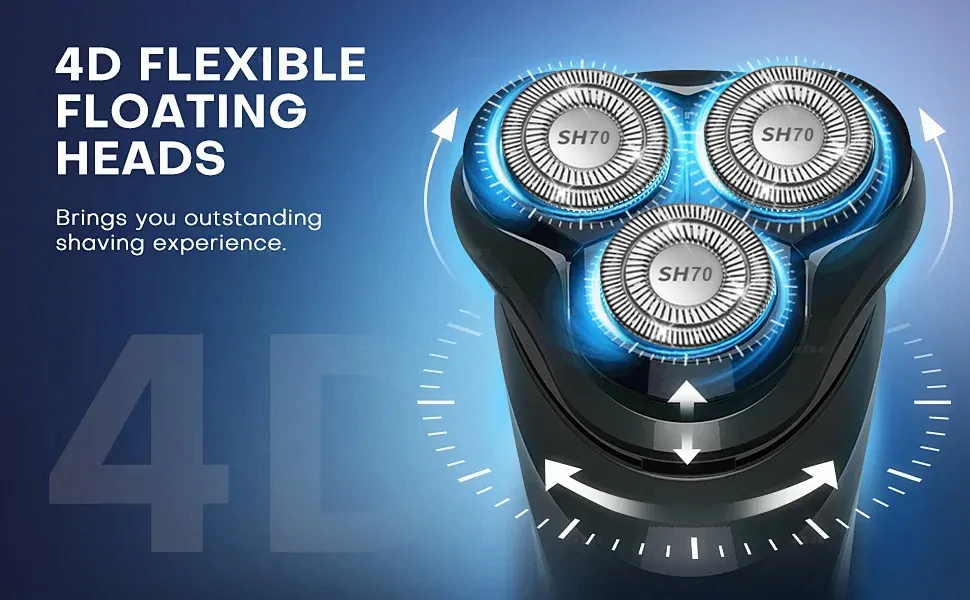 SH30 SH50 SH70 SH90 Ersatzköpfe für Philips Serie 5000 Rasierer AquaTouch Power Touch S5210 S5370 Elektrorasierer – Detail 3