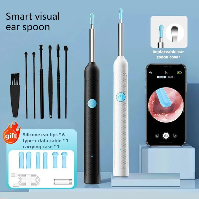 

Visual Ear Cleaner with Camera Earpick Ear Wax Removal Tools WIFI Connection LED Lights Ear Endoscope Sticks USB Charging