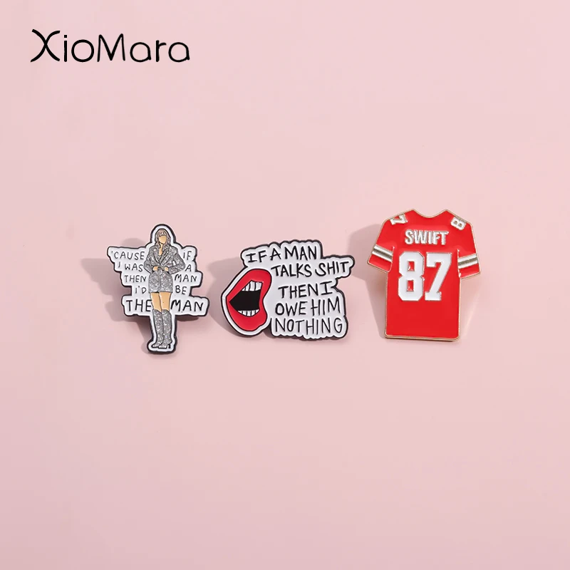 Musik Lyrics Script Emaille Pin Pop Sängerin Bühnensammlung Broschen Revers Abzeichen Schmuck Geschenke für Fans Freund