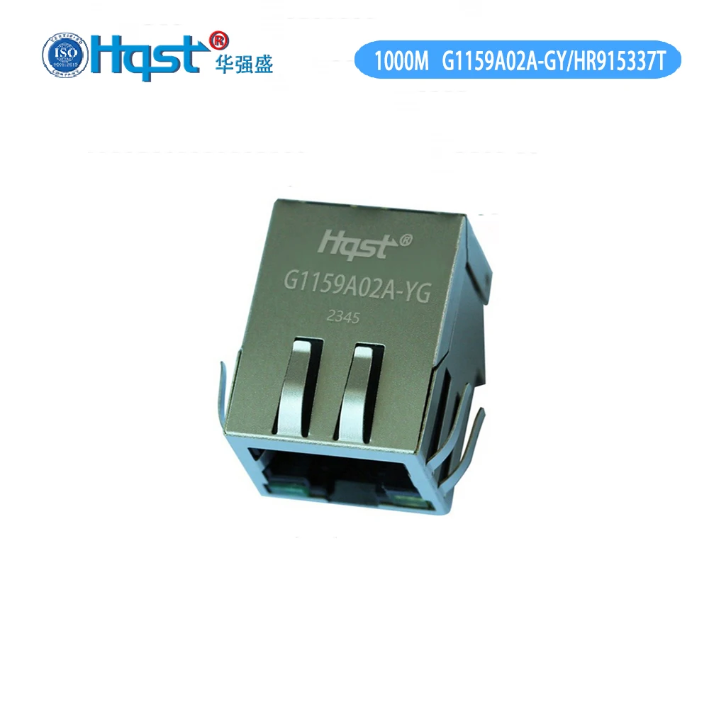 Hqst G1159A02A-GYB 10P10C Módulo magnético Gigabit integrado RJ45 con carcasa blindada y LED Compatible con HR915337T
