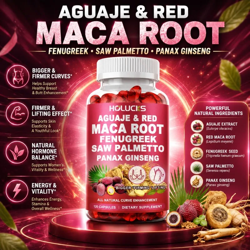 

Natural Aguaje + Fenugreek Capsules, Support Bigger Butt & Breast, for Firming & Lifting, with Maca, Saw Palmetto, Panax Ginseng