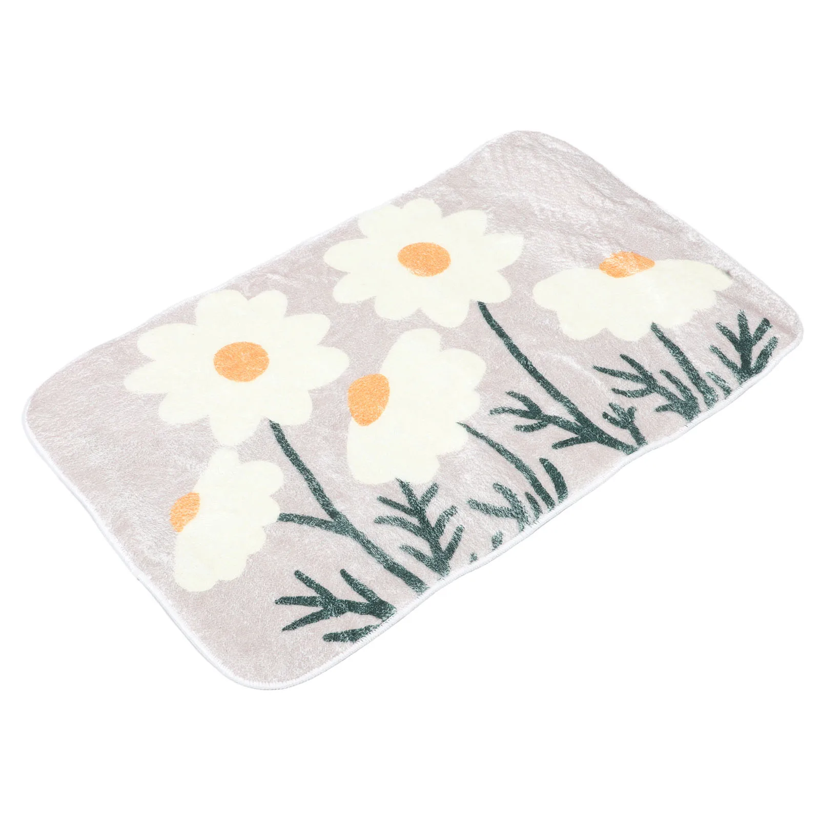 

Floral Bath Mat Soft Absorbent 80x50cm Flower Pattern Non Slip Bathroom Rug Washable Decorative Floor Mat Floral Bathmat