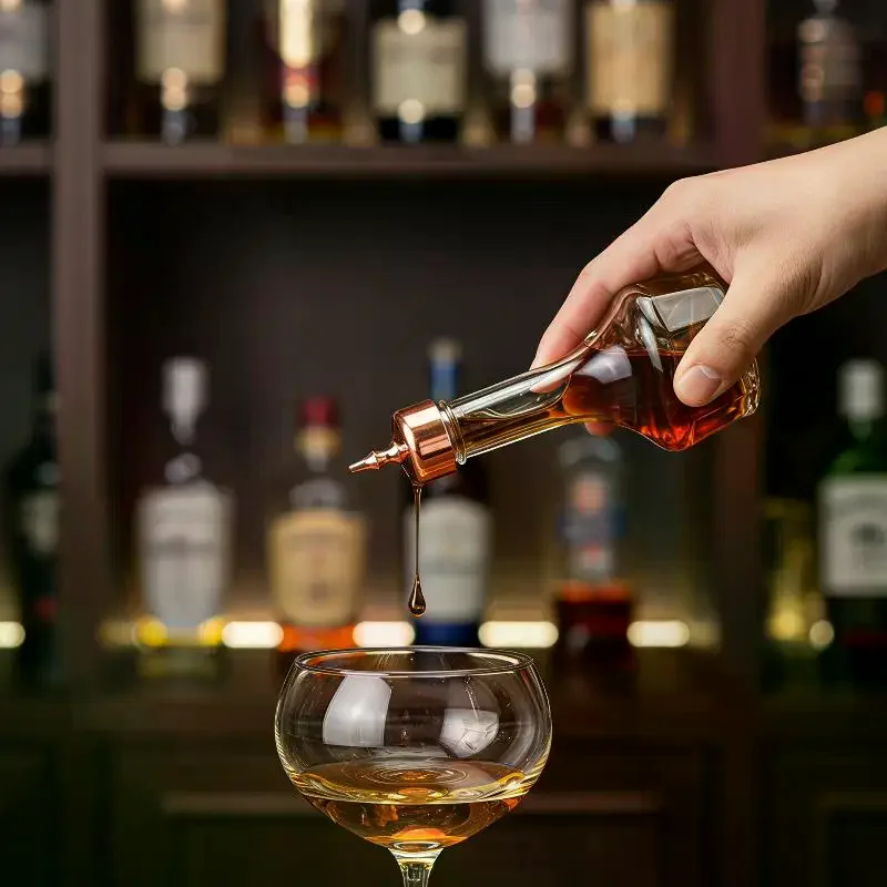 Bitters Bottle With Spout 50ml High Transparency Glass Bottle Professional Bar Tool for Bar Counter Display