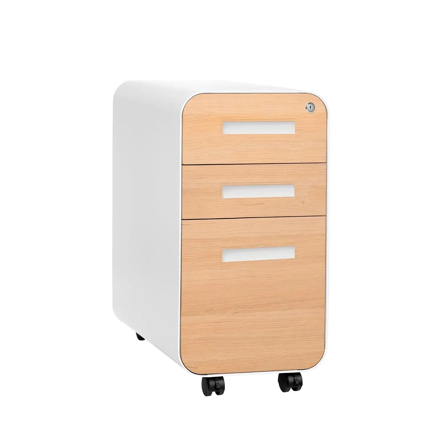 Slim 3-Drawer Mobile File Cabinet with Lock, Under Desk Metal Filing Cabinet, Legal & Letter Folders, Wheels & Feet, Customized