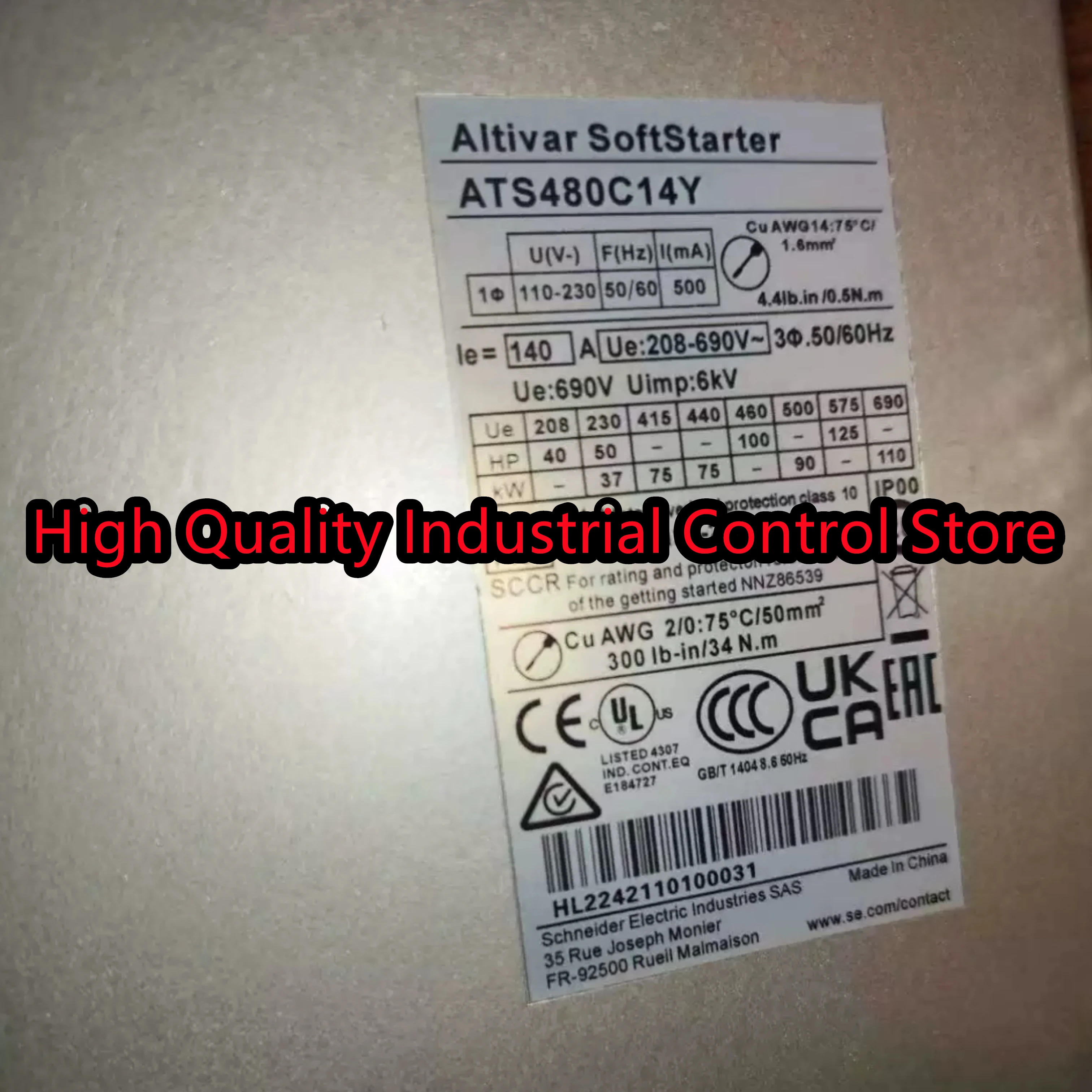 Gloednieuwe ATS480C14Y Softstarter ATS480C17Y