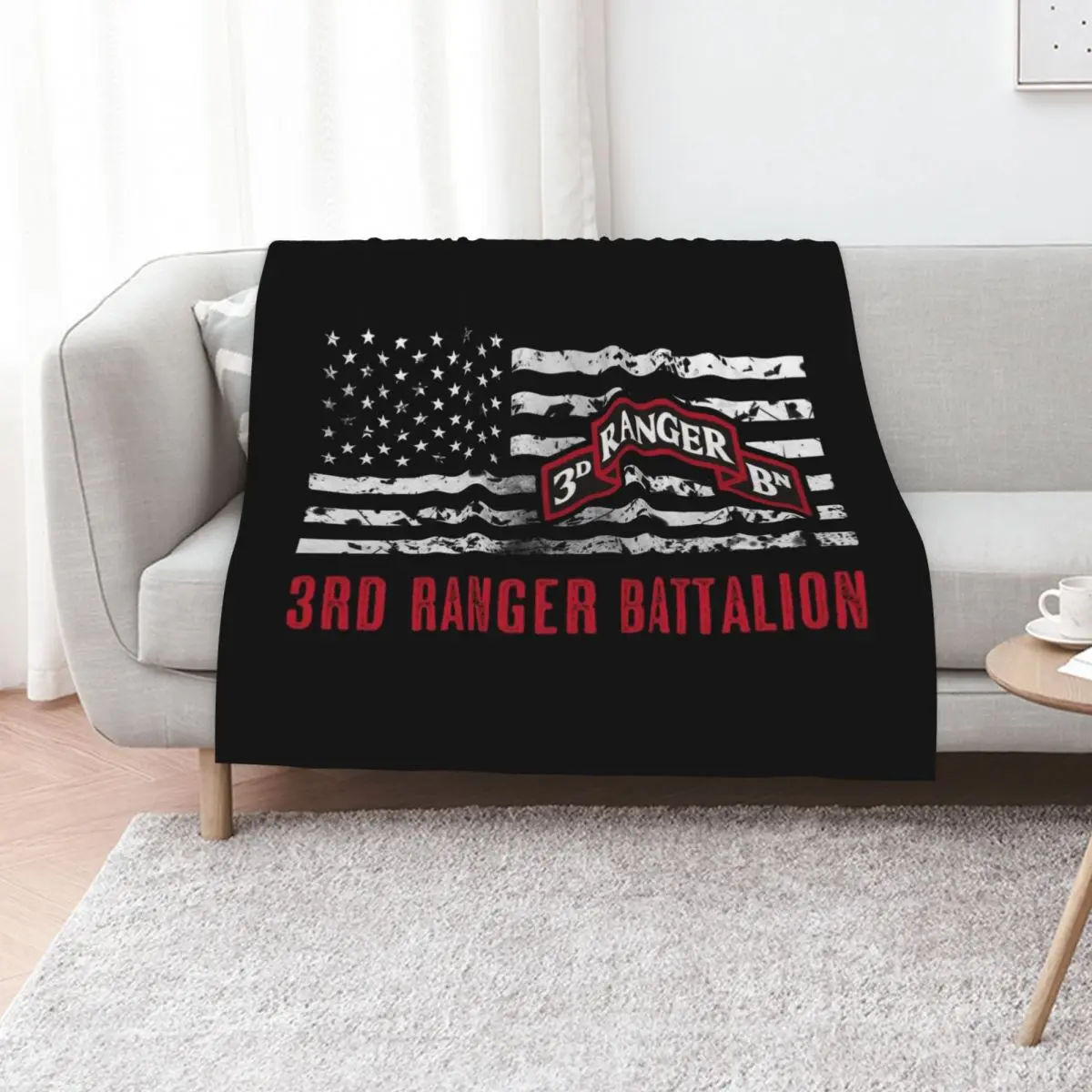 

3rd Ranger Battalion Throw Blanket Designers Luxury Designer Thermal Weighted Blankets