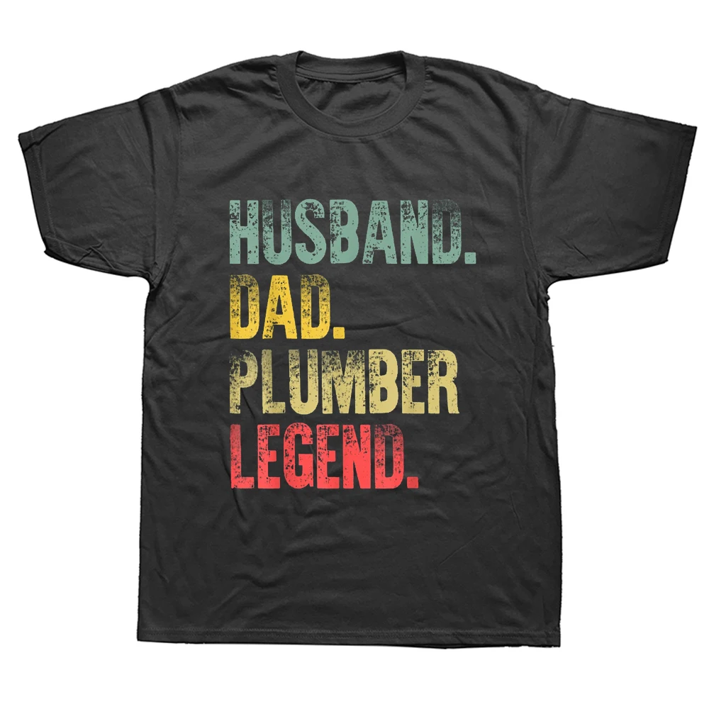 

Funny Vintage Gift T Shirt Husband Dad Plumber Legend Retro Graphic Cotton Streetwear Short Sleeve Birthday Gifts Summer T-shirt