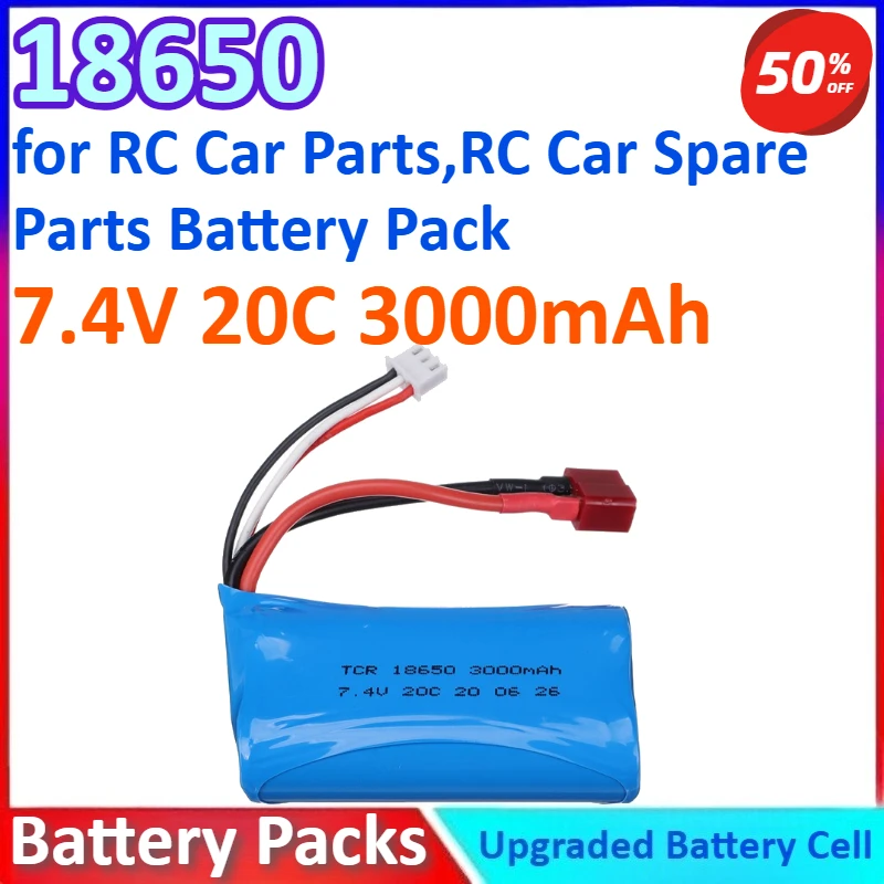 

18650 7.4V 20C 3000mAh 2S Modle New General-purpose Lithium Battery for RC Car Parts,RC Car Spare Parts Battery Pack