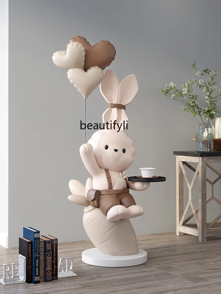 Rabbit Large Floor Ornaments Home Ornament Living Room TV Cabinet Sofa Side Welcome Sculpture Housewarming Gifts