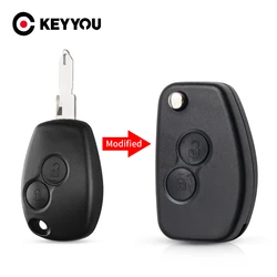 KEYYOU modificato Flip Car Key Shell 2 pulsanti per Renault Duster Logan Fluence Clio Kangoo Sandero Espace VAC102/NE72 Blade