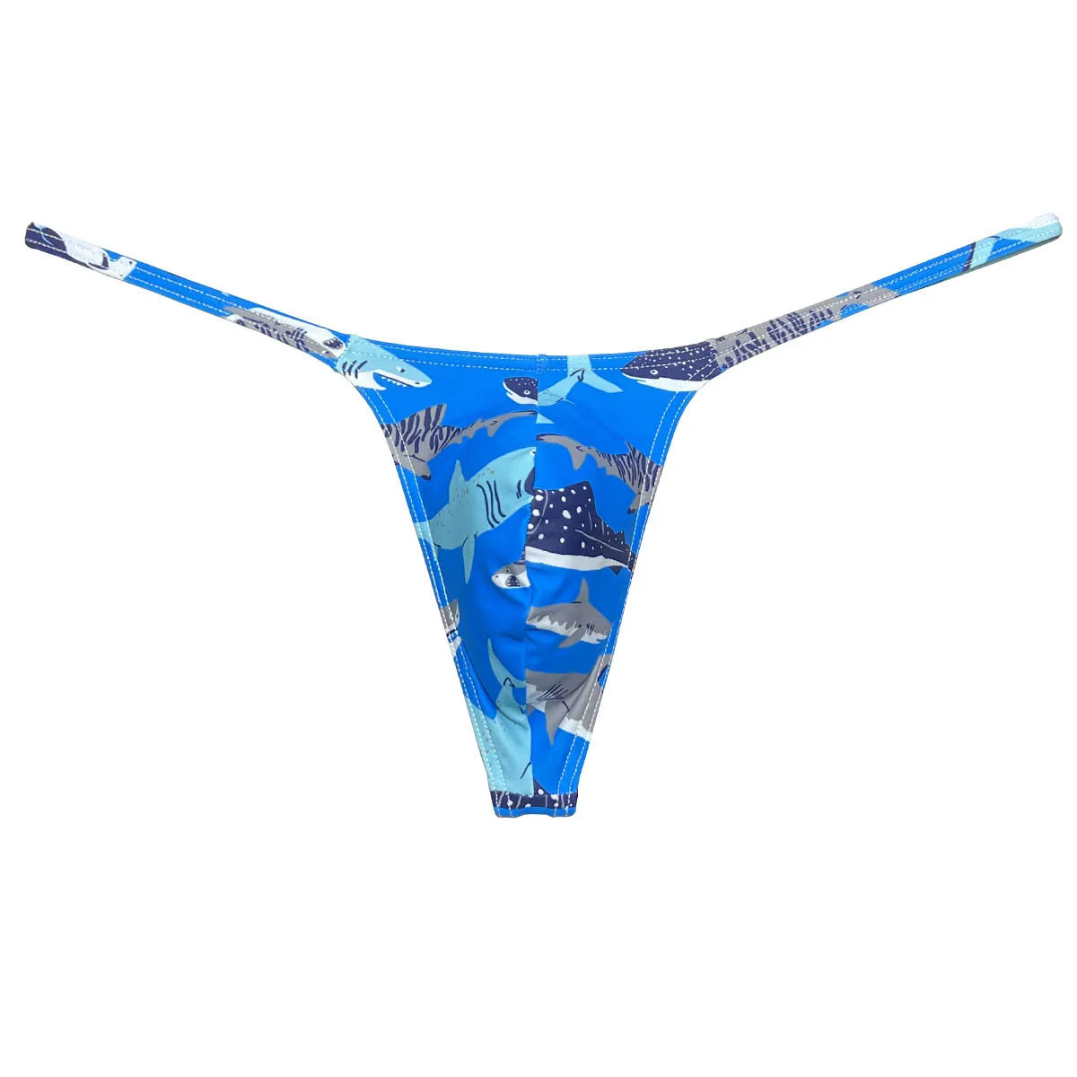 Men's Enhance Pouch G-String Colorful Print String Underwear Male Thongs Lingerie Ultrathin Quick-dry Stretchy Breathable Tangas