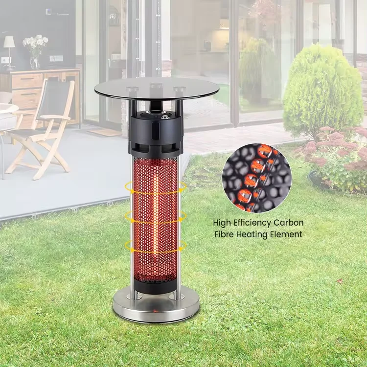 Hot selling IP44 carbon fiber infrared glass pyramid courtyard heater