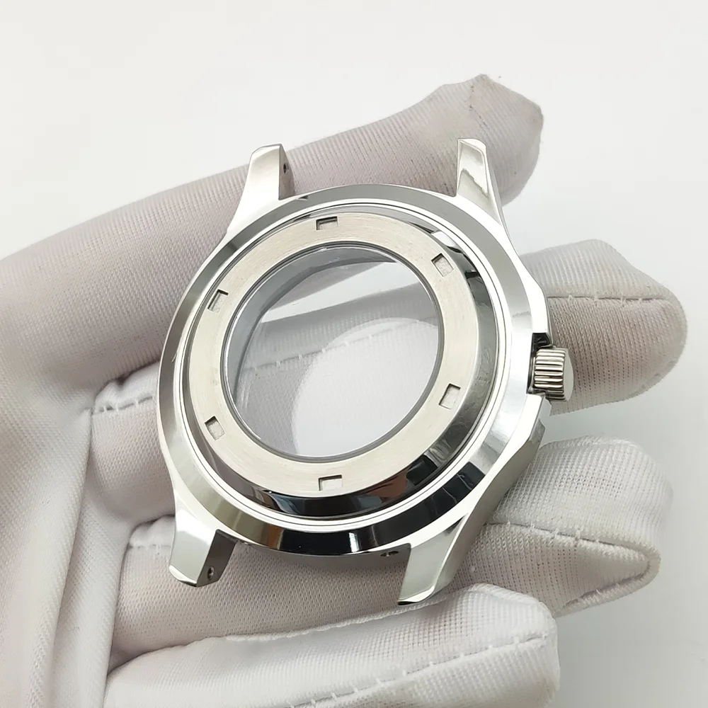 Caja de reloj de 42mm para hombre, resistente al agua hasta 100 metros, piezas de accesorios de reloj, caja NH35