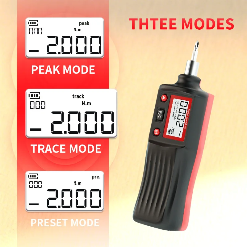 

SUG 1/4 Inch Digital Display Preset Torque Driver Adjustable Torsional Screwdriver 0.5N 2N 4N 8N Wrench with 10pcs Bit Head Set