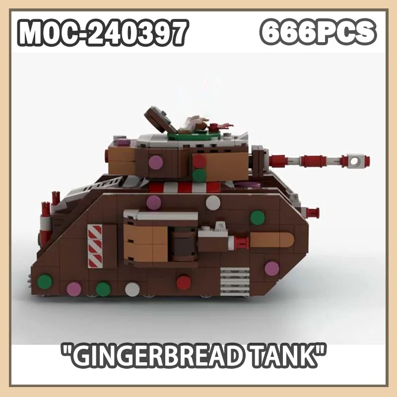 

MOC-240397 Military War Gingerbread Tank Building Block Assembly Game Model Compatible Bricks KIDS TOYS Christmas gifts 666PCS