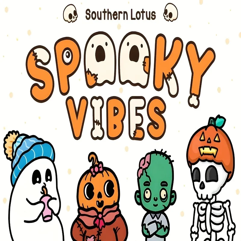 Spooky Vibes Cute Coloring Book Featuring Adorable Creepy Creatures In Cozy Moments For Relaxation Graffiti Painting Books
