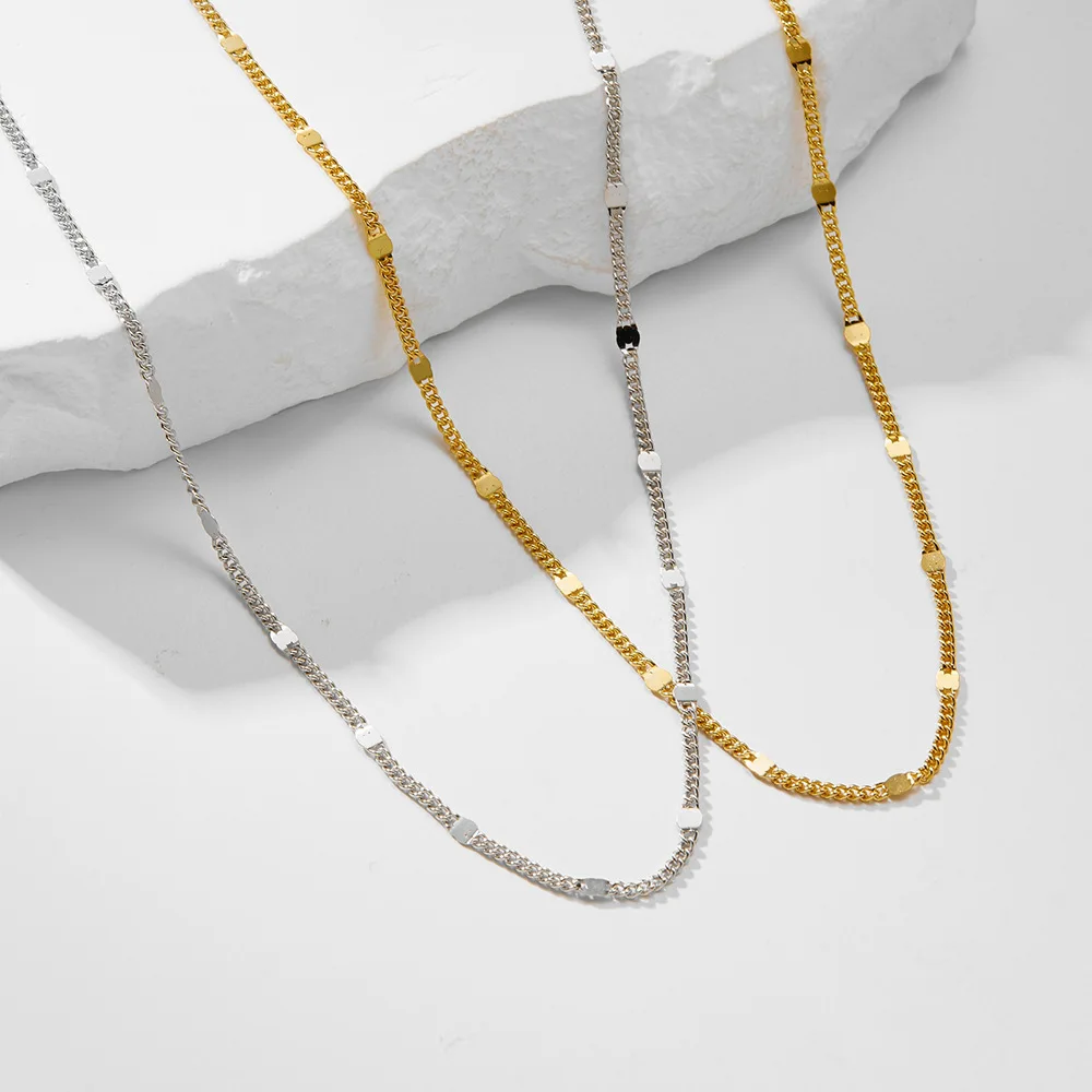 

GL Gold-Plated Minimalist Chain Necklace for Women, Cross-Border Unique Design Choker, Ins Style Versatile Accessory