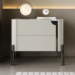 Bonito italiano nightstands estéticos de luxo armazenamento branco minimalista mesa cabeceira gavetas moderna mesa chevet móveis para casa