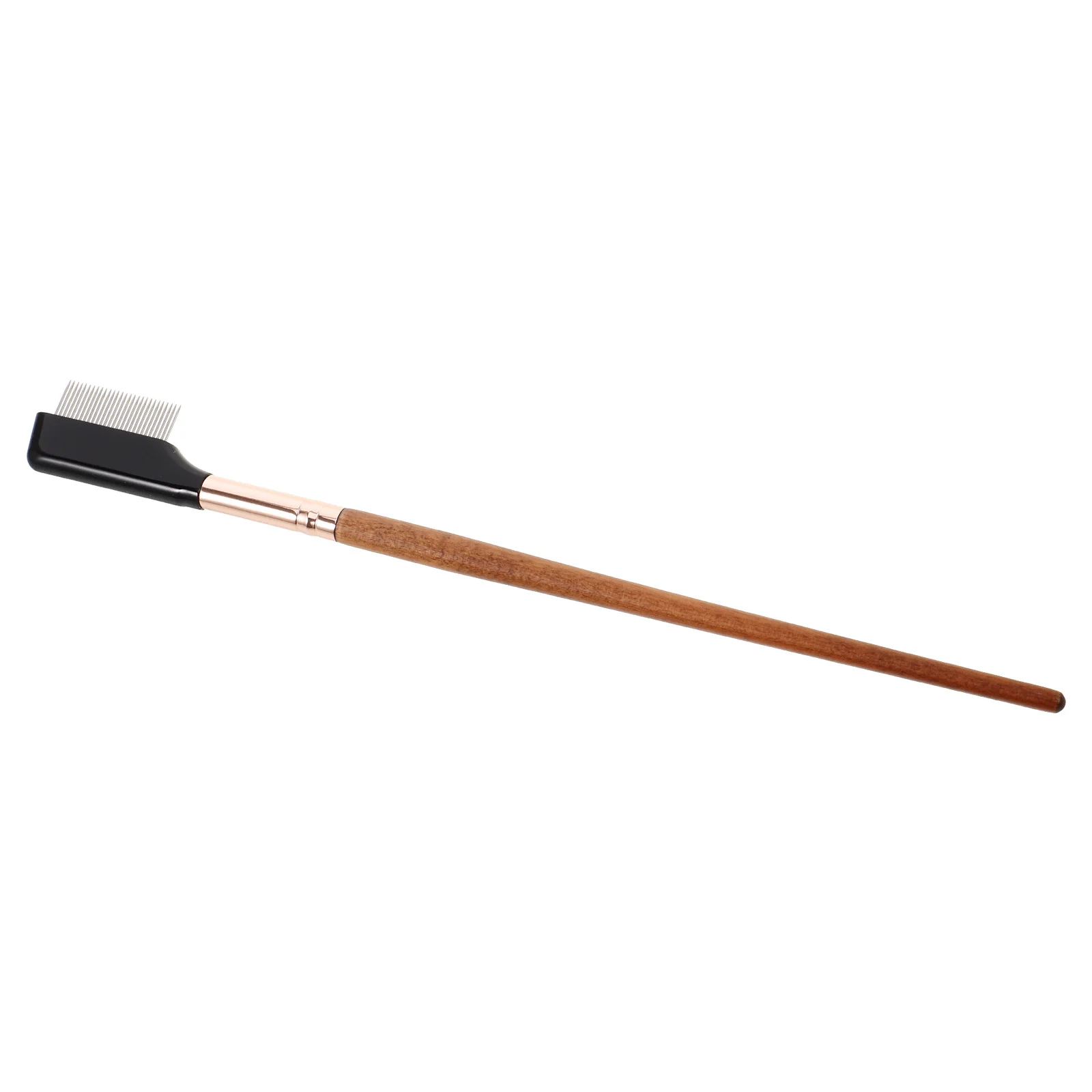 หวีขนตา ซี่โลหะ ด้ามจับไม้ตามหลักสรีรศาสตร์ เข็มเหล็กความแม่นยำสูง เครื่องมือแยกขนตา แปรงปัดคิ้ว แปรงแต่งหน้า