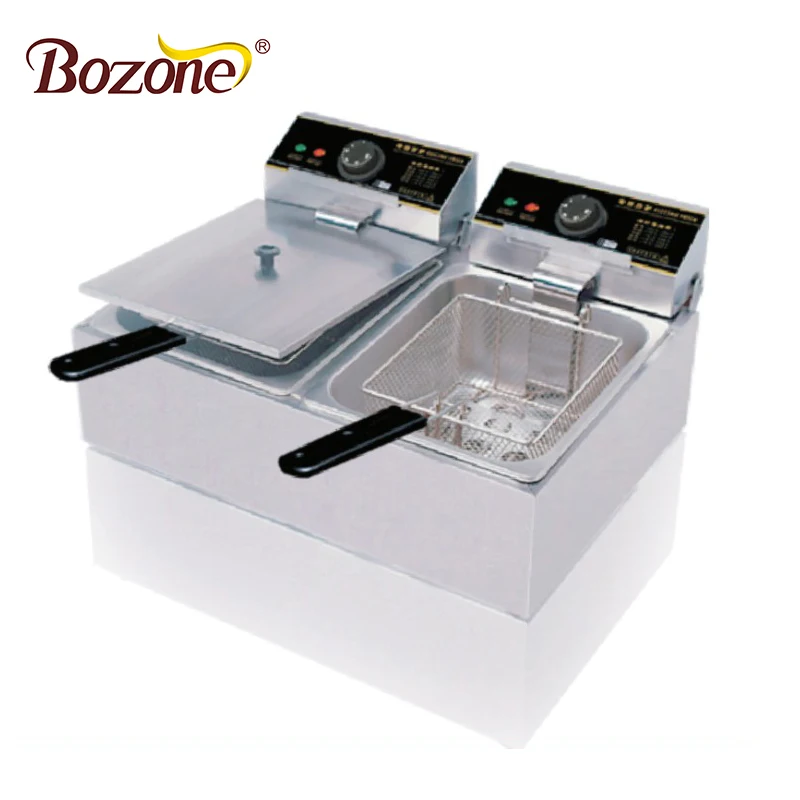 Commercial Use Stainless Steel Restaurant Counter Top 15 L 6 Basket LPG French Fries Chicken Gas Chips Fryer