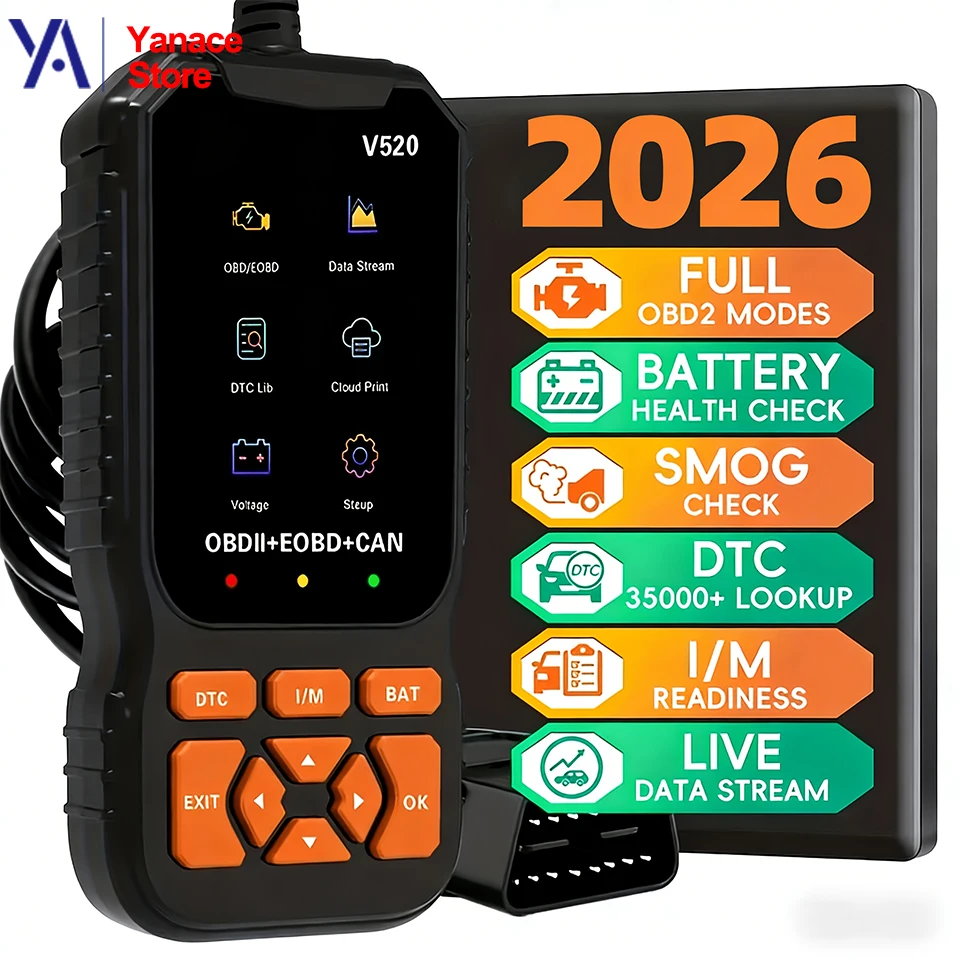 プロ仕様多言語対応obd2カースキャナー、リアルタイム自動車データ診断ツール、obdii-eobdエンジン故障コードリーダー-﻿