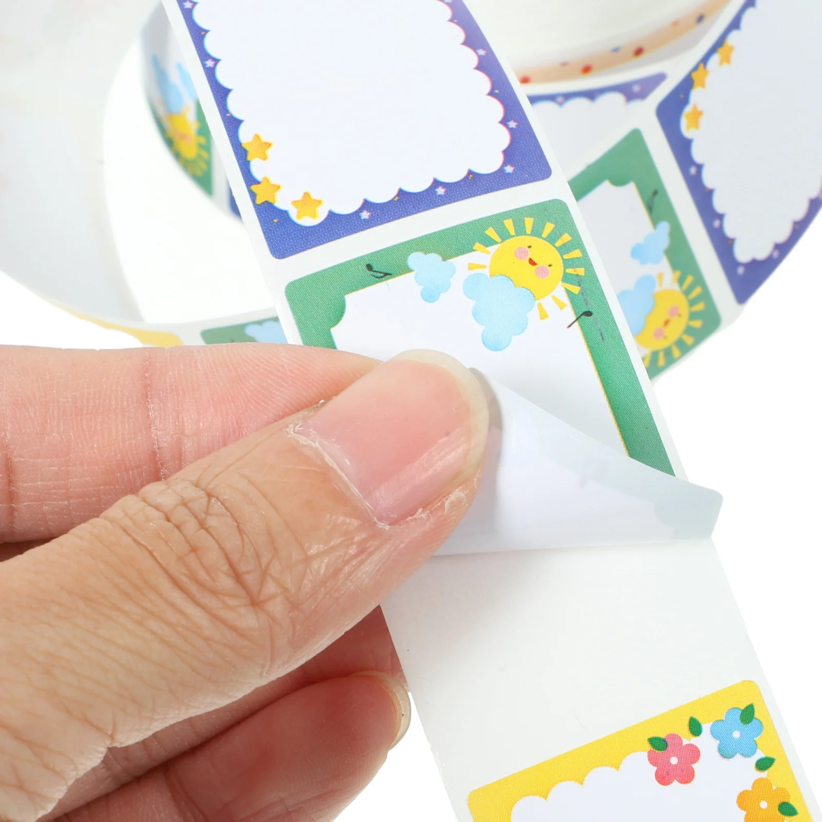 

1 рулон наклеек для детей, пустые именные бирки, водонепроницаемые этикетки, наклейки для бутылок с водой, ланч-боксов, классный сад, детский сад