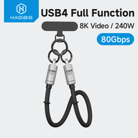 Hagibis USB4 Phone Lanyard Cable Portable USB C to Type-C Wrist Lanyard Cable 240W 80Gbps for Thunderbolt 4/5 iPhone 16 Pro SSD