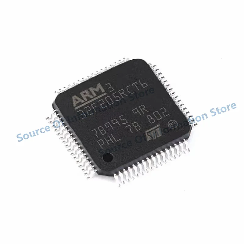5Pcs STM32F205RCT6  32-bit ARM Cortex-M3 Microcontroller 120MHz 256KB Flash 64KB RAM LQFP-64 Embedded MCU IC Chip