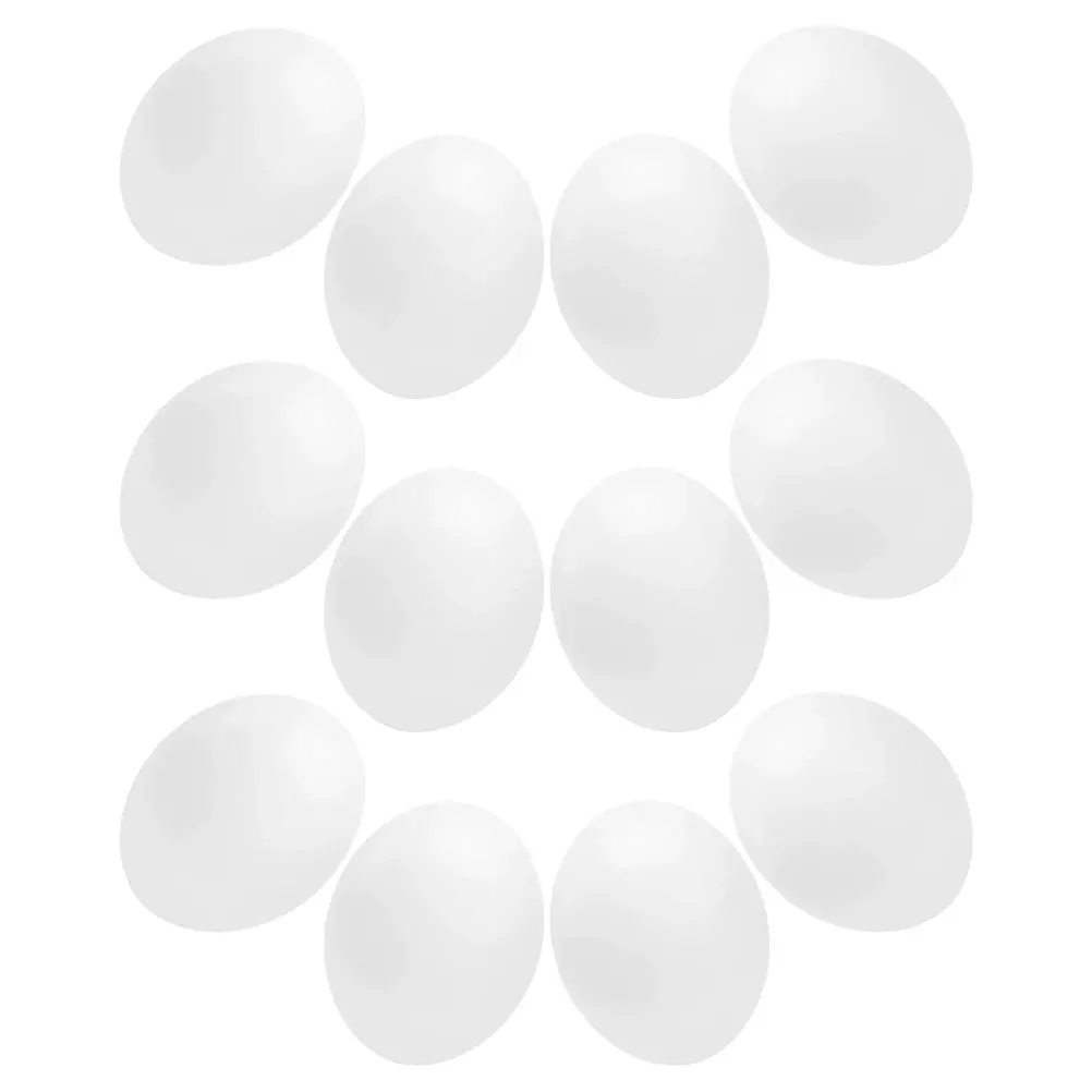 

12pcs Simulated Bird Eggs Realistic Durable Lightweight Plastic For Parrots Finches Lovebirds Nesting Breeding Training Hatching