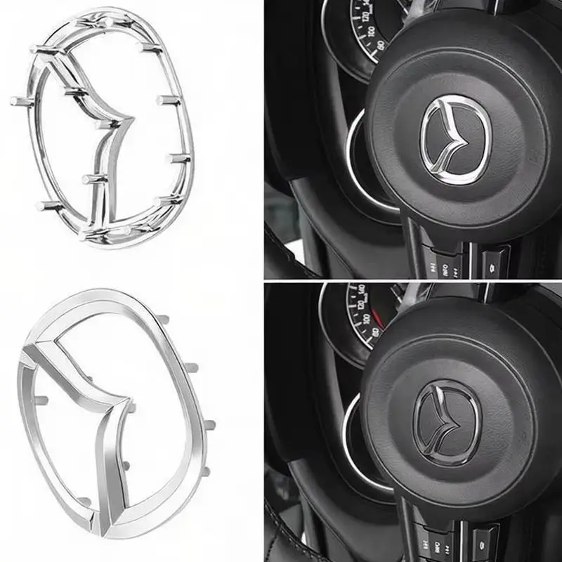 

5.7cm 6.7cm ABS Car Steering Wheel Center Emblem Sticker for Mazda 3 6 RX8 RX7 MX3 MX5 CX9 CX7 CX5 CX8 CX30 Atenza Axela
