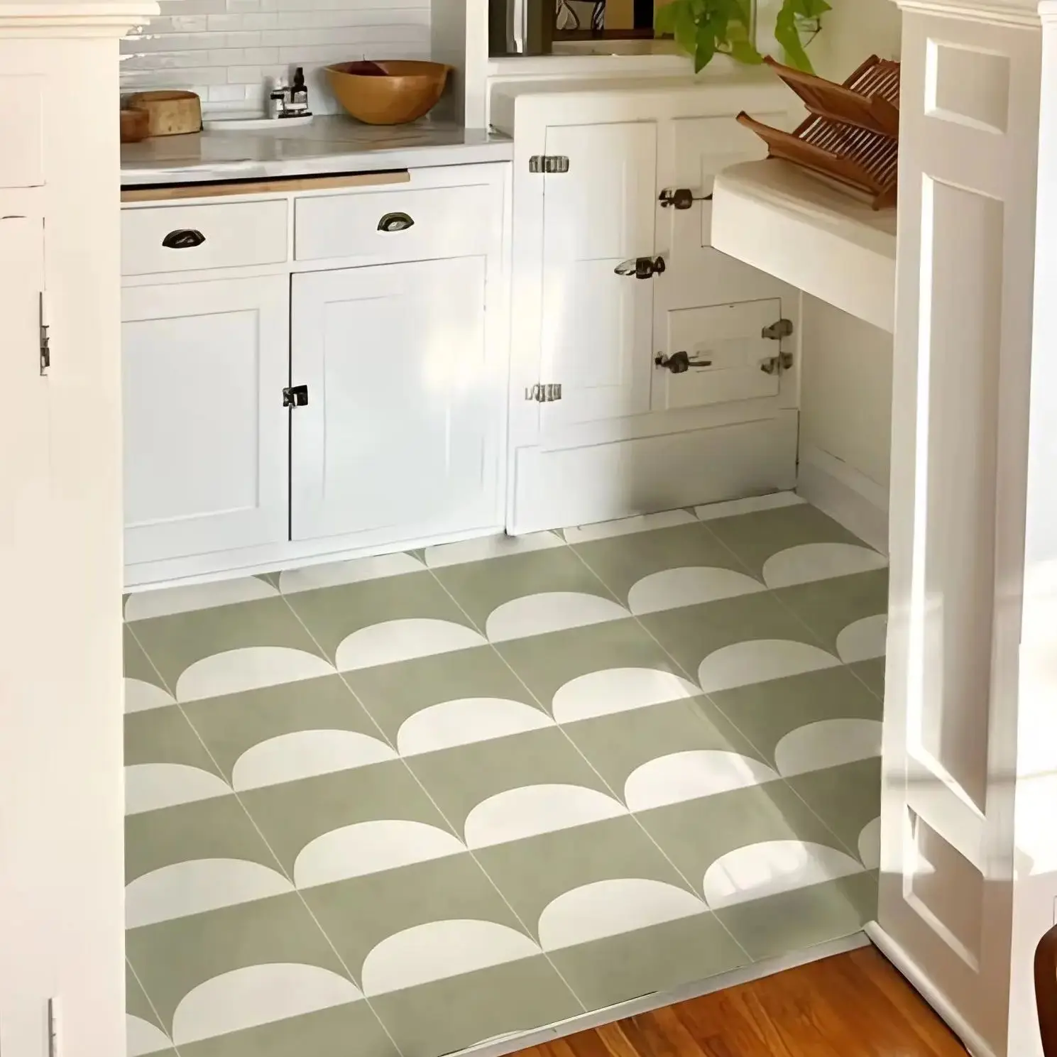 بلاط أرضيات من الفينيل بالتقشير والعصا للحمام ، أرضيات من حكيم البوهو ، مقاوم للماء ذاتي اللصق ، ديكور منزلي بوهيمي