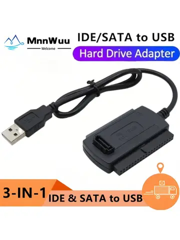 SATA to USB 3 IN 1 USB to SATA IDE Cable SATA IDE Adapter SATA IDE to USB Converter for 2.5 Inch SSD HDD Support Windows MAC OS