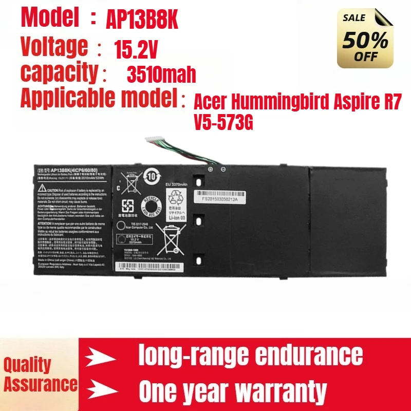 لشركة أيسر الطائر الطنان أسباير R7 V5-573G بطارية AP13B8K AP13B3K 15.2V 3510mah