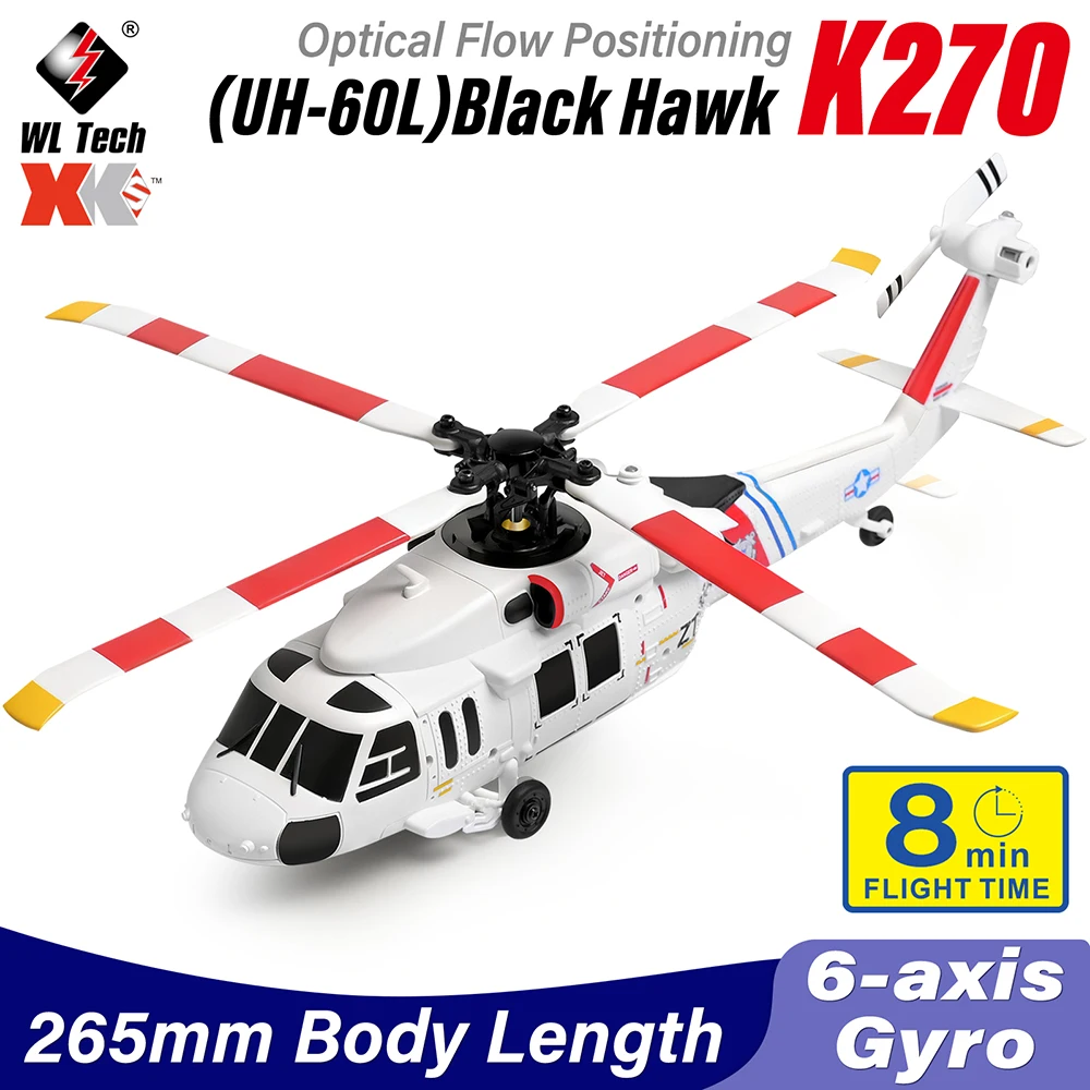 

Wltoys K270(UH-60L) Helicopter 4CH Brushless Plane 8Min Flight 6-axis Gyro With Optical Flow Positioning Black Hawk Helicopter