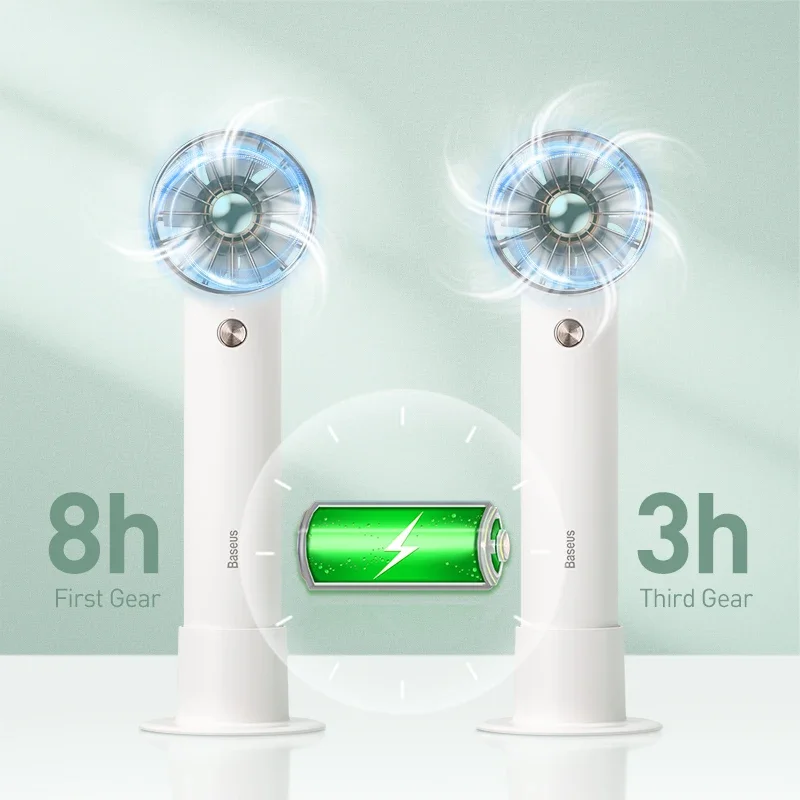 Baseus Handheld Fan USB Rechargeable Small Desk Fan Portable Cooling Cooler Fan For Travel Mini Fan Handy Fan With Power Bank