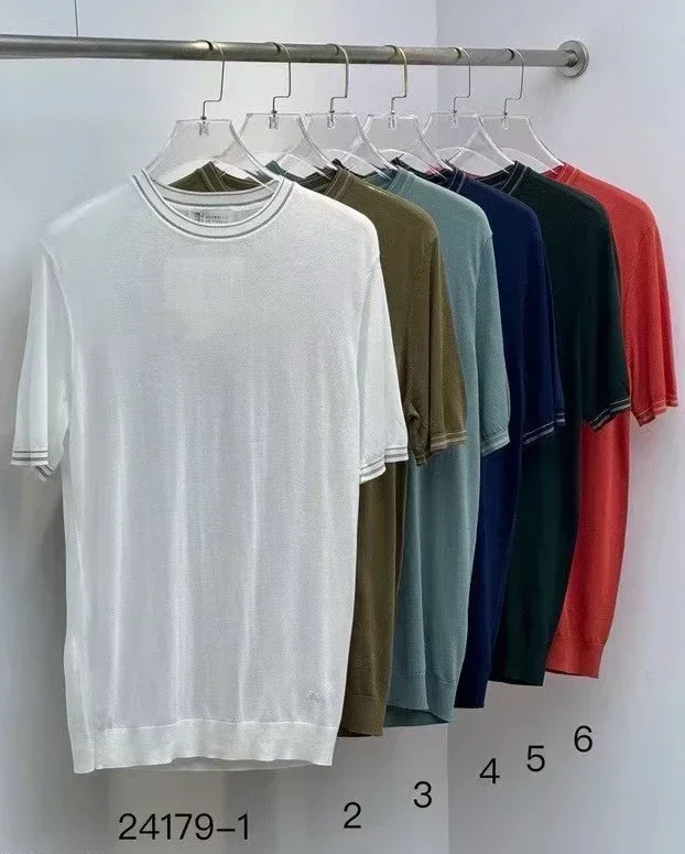 BILLIONAIRE BLKA CPTG T-Shirt Silk men 2025 summer new thin elastic Round neck Straight size M-4XL Short sleeve Shirt