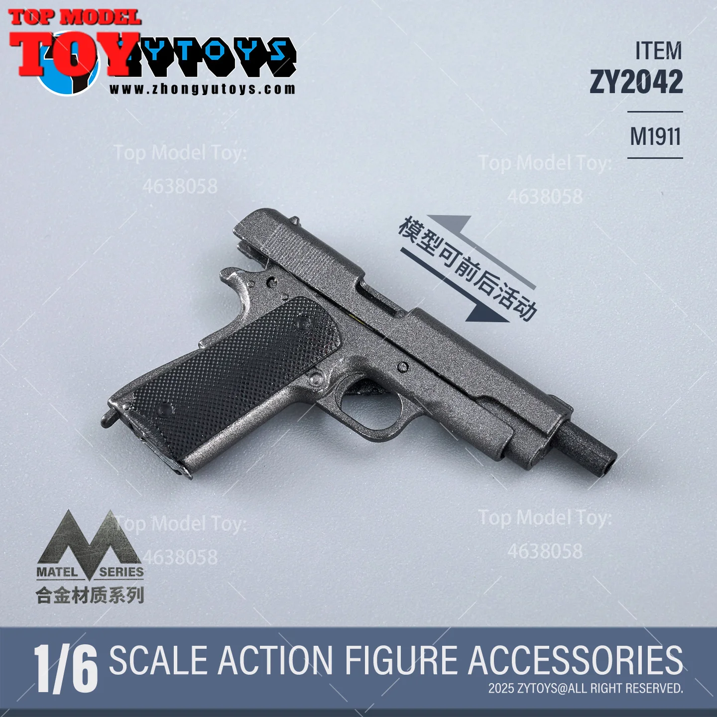 ZYTOYS ZY2041 ZY2042 ZY2043 1/6 M9 M1911 pistolet Webley Mk VI modèle de pistolet accessoire adapté 12 ''mâle soldat figurine corps poupées
