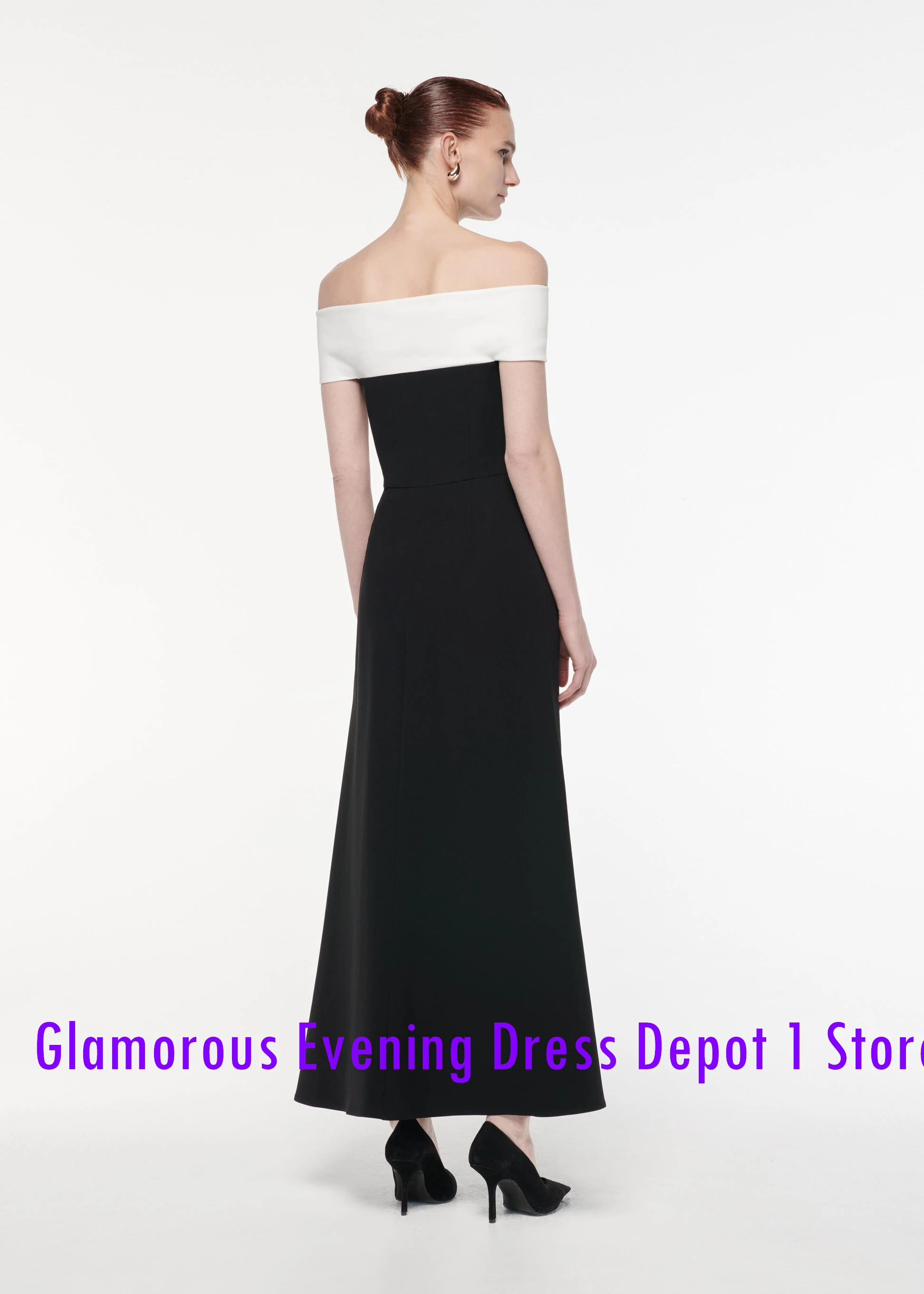 Robe de Soirée en Jersey à Manches Courtes pour Occasions Spéciales, Exquise, à la Mode, Droite, Longueur de Rinçage, Col Bateau