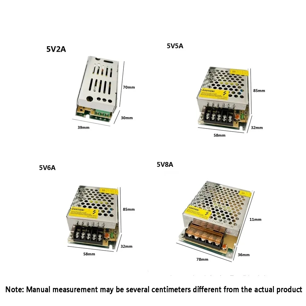 DC5V 2A 5A 6A 8A 10A 15A 20A 30A 40A 50A 60A 70A Switch LED 5V Power Supply Transformers Adapter WS2812B WS2801 SK6812 LED Strip