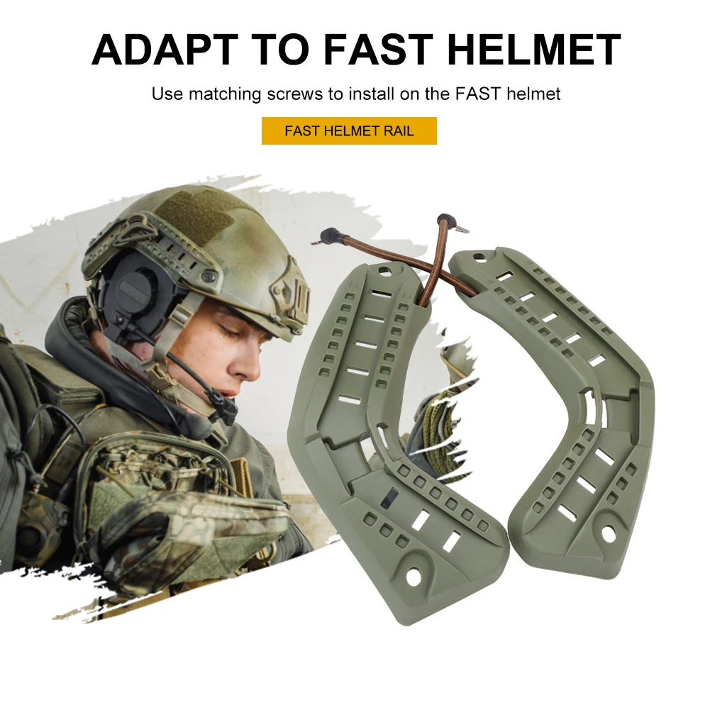 Tactic Outdoor Helmet Side Guide Rails Set Arc Helmet Rail For Fast Helmet Guide Adapter Hunting Shooting Helmet Accessories