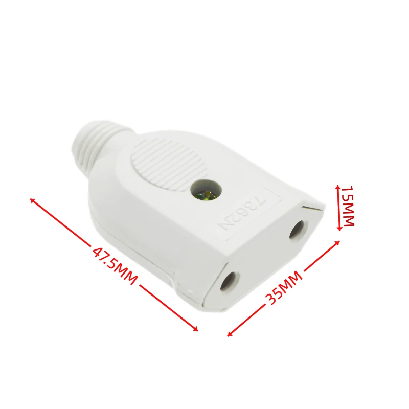 1pc European 2 Pin AC Electric Power Male Plug 10A 250V EU Female Socket Outlet Adapter Wire Rewireable Extension Cord Connector