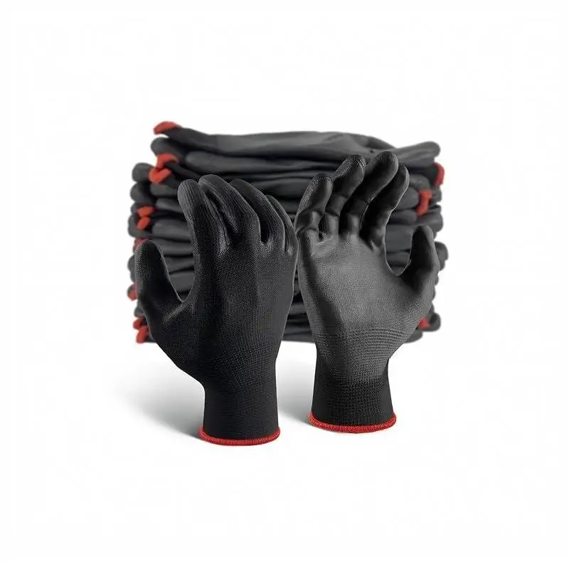 1 Pair Black Coating Gloves Nylon PU Gloves Woodworking Horticulture Automobile Maintenance Anti Slip And Dustproof Daily Use