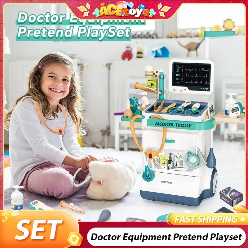 Doctor Kit for Kids Pretend Doctor Play set for Toddlers with Medical Station Stethoscope Role Play Medical Toy for Girls Boys
