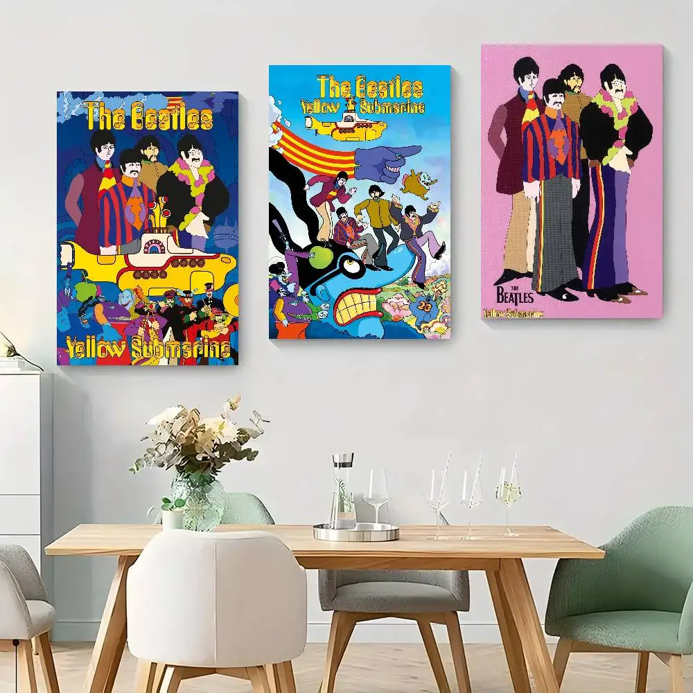 Album Yellow Submarine Movie Sticky Posters Retro Kraft Paper Sticker DIY Room Bar Cafe Aesthetic Art Wall Painting