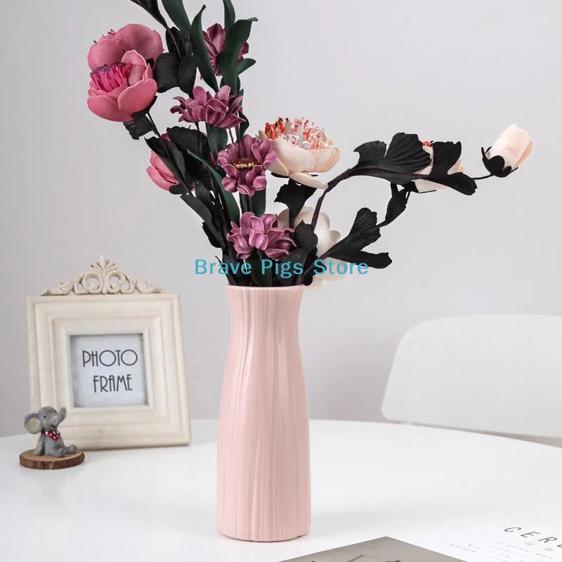 Plastic Small Flower Pot Dried Flower Vase With Minimalist Geometric Living Room Fresh Flower Arrangement Decoration
